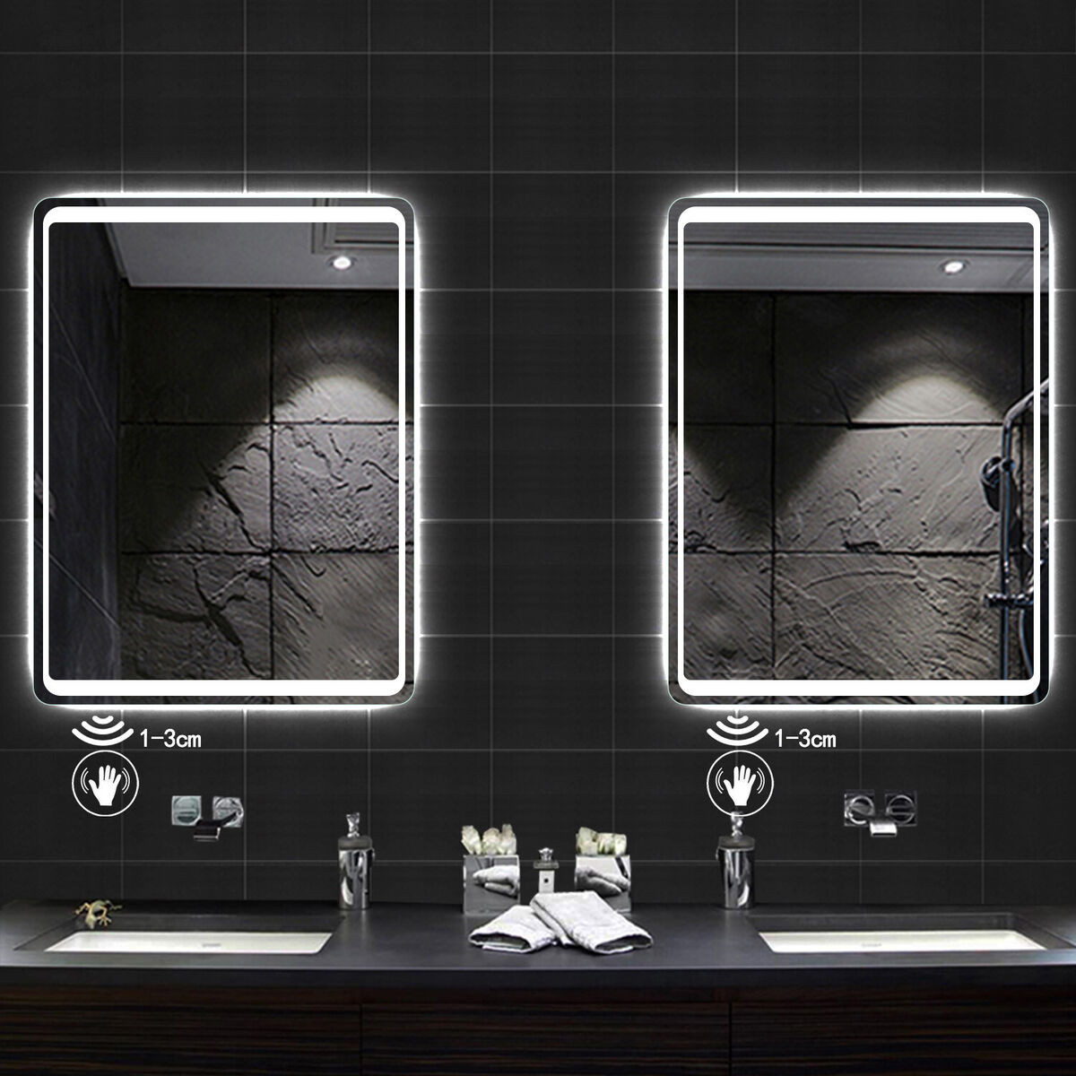 Badezimmer Spiegel 50-140Cm Touch/ Infrarot-Sensor Heizung Kaltweiß  Lichtspiegel inside Infrarot Badezimmer Spiegel