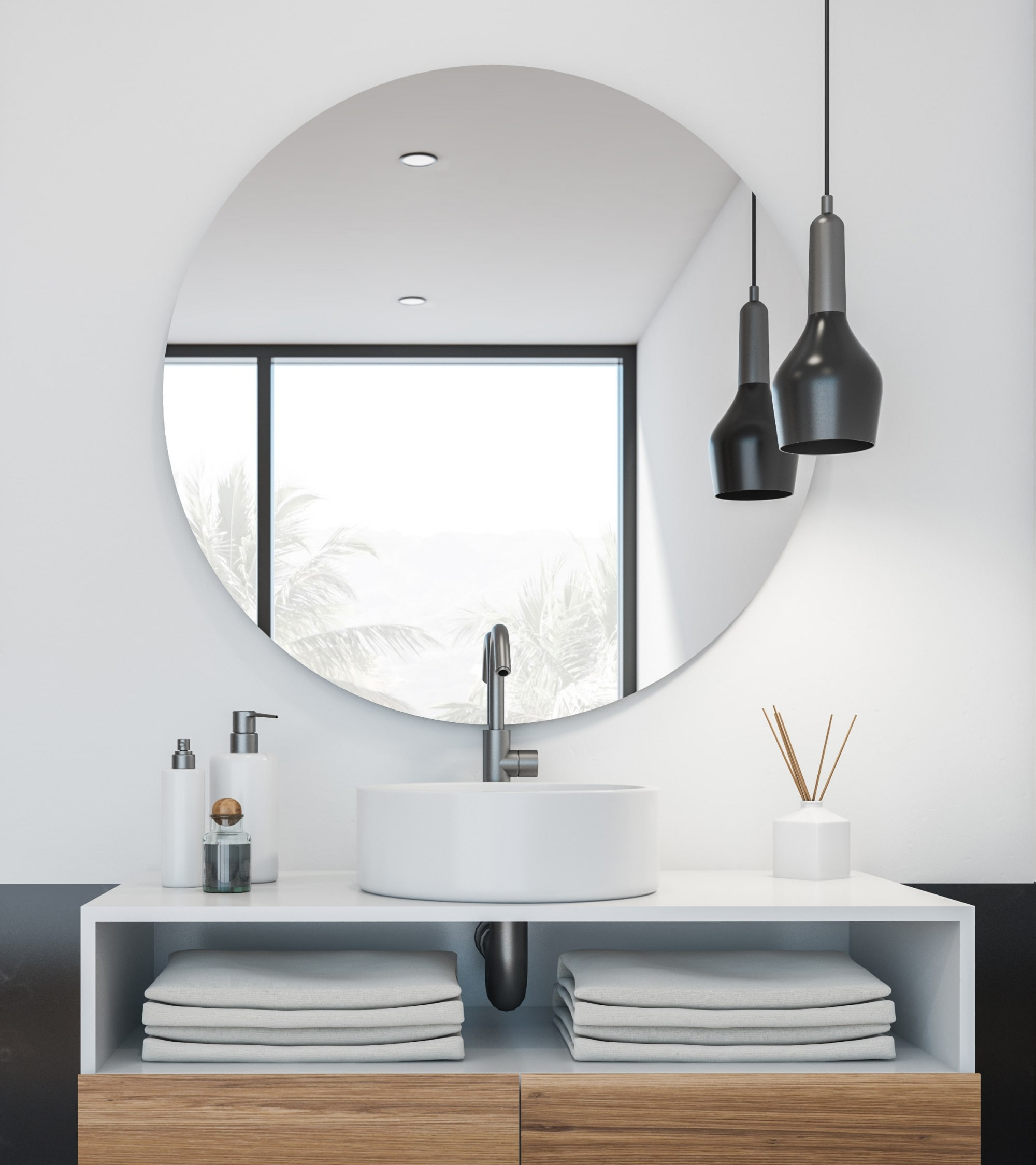 Die Runde Spiegel-Infrarotheizung | Redwell regarding Infrarot Badezimmer Spiegel