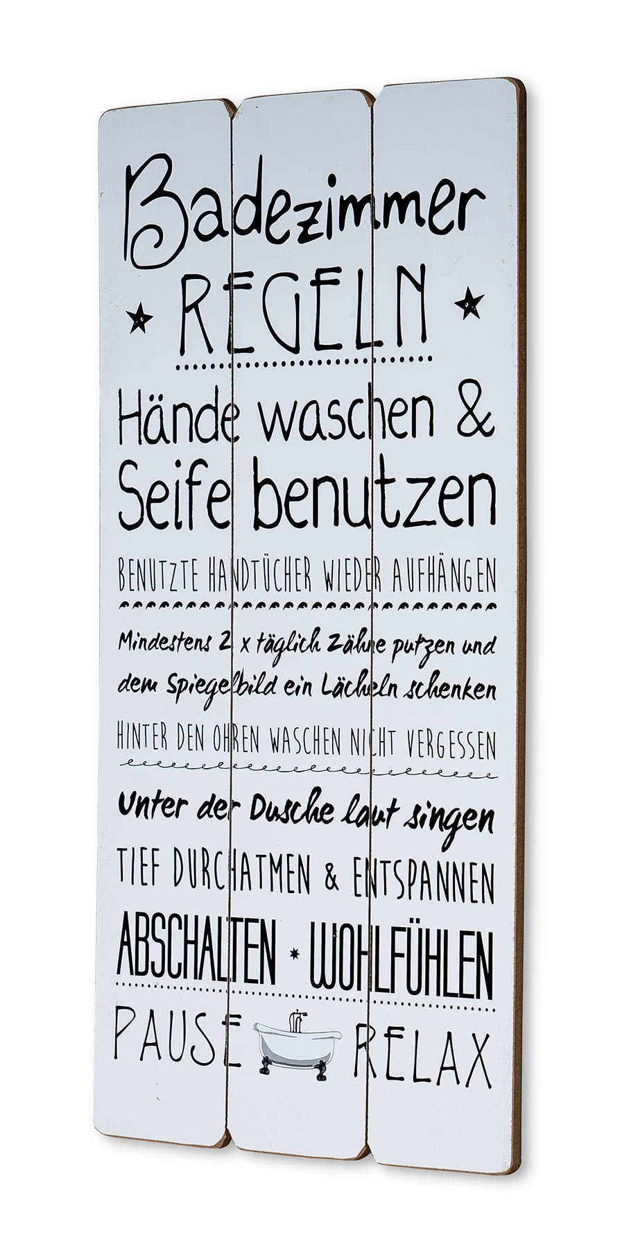 Holzschild 30X60Cm Badezimmer Regeln Weiß Spruch Deko Wandbild Schild  Wanddeko within Badezimmer Deko Zum Aufhängen